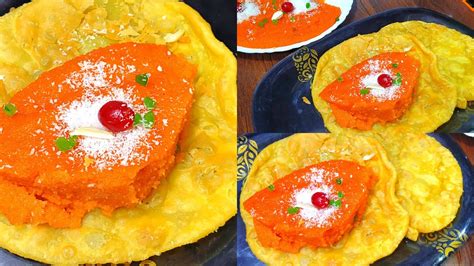 Halwa Paratha Recipe 💖| Street Style Halwa Paratha | Mumbai Famous Halwa Paratha | Roasted - YouTube