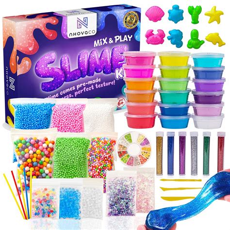 Slime Kit with Slime Supplies [18 Containers] – DIY Crystal Slime Making Kits fo - Beads