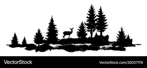 Composition forest silhouette landscape Royalty Free Vector