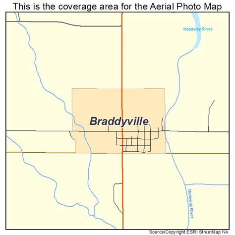 Aerial Photography Map of Braddyville, IA Iowa