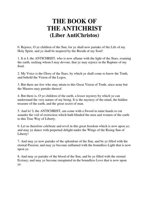 The Book of The Antichrist | PDF | Antichrist | The Antichrist (Book)