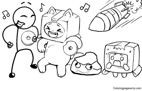 Roblox lankybox coloring pages