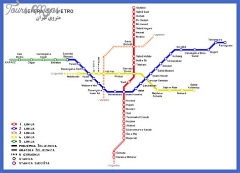 Tehran Metro Map - ToursMaps.com