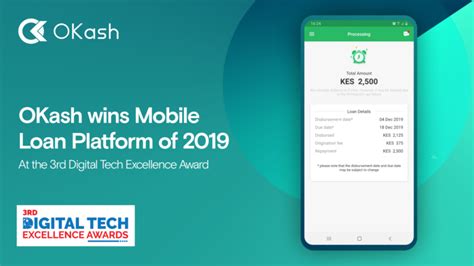 OKash wins the award for best Mobile Loan Platform of 2019