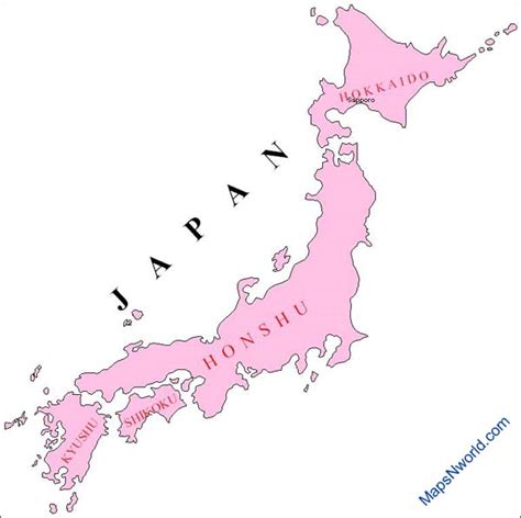 Map Of Japan Without Labels - Map of world