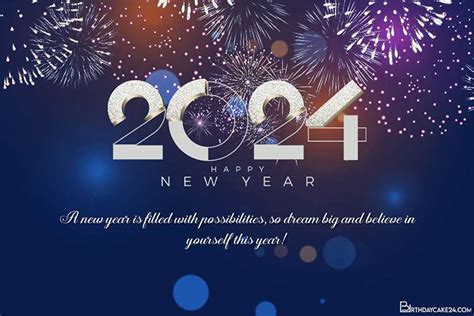 Fireworks Happy New Year 2024 Wishes Card Images Download