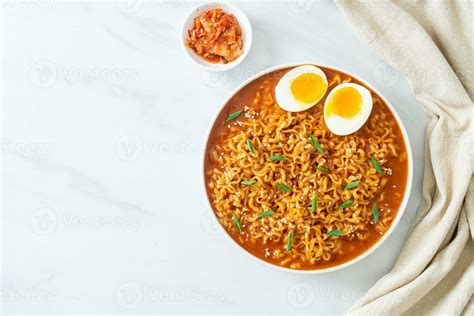 Korean instant noodles with egg 23738668 Stock Photo at Vecteezy