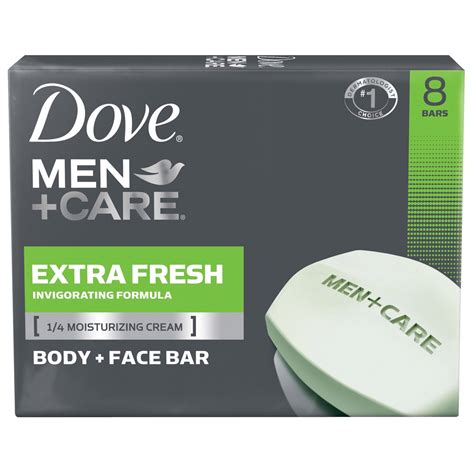 Dove Men+Care Body + Face Bar Invigorating Formula, Extra Fresh, 3.75 oz (8 Bars) - Walmart.com