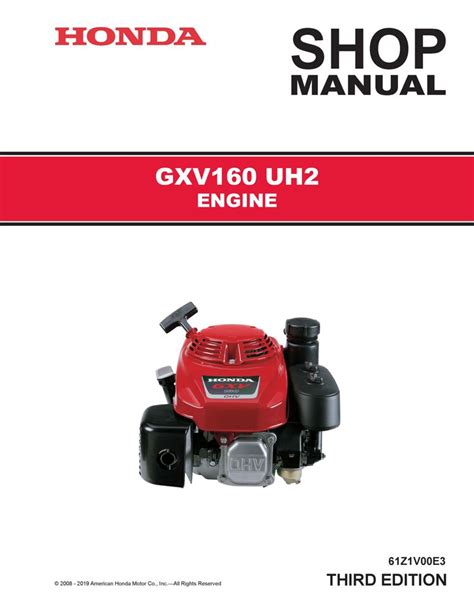 GXV160 H2 UH2 Engine Shop Manual | Honda Power Products Support Publications