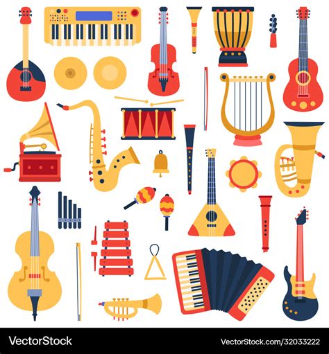 Music instruments musical classical instruments Vector Image