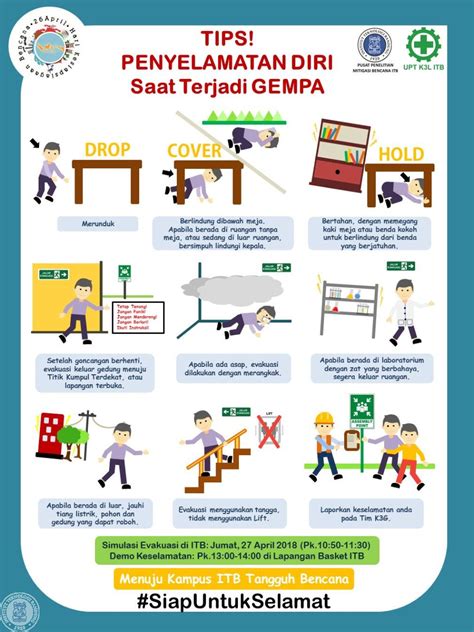 Sambut HKB 2018, ITB Sosialisasikan K3 dan Simulasi Evakuasi Bencana Gempa di Seluruh Kampus ...