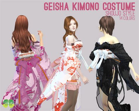 Geisha Kimono Costume for The Sims 4 by Cosplay Simmer | Sims 4, Sims 4 anime, Sims