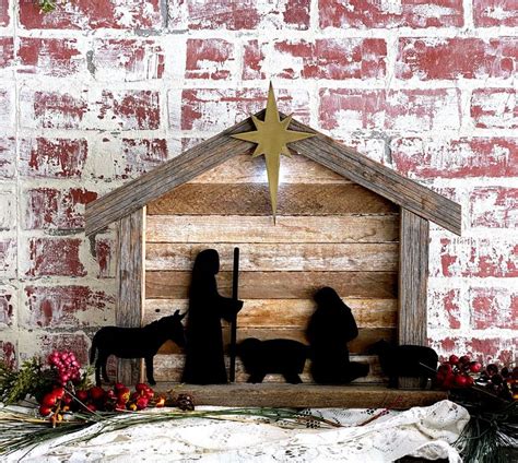 Handmade Nativity Set Rustic Manger Scene Light up Christmas - Etsy Canada | Nativity set ...