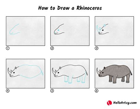 How to Draw a Rhinoceros - HelloArtsy