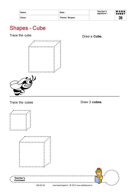 Nets Of A Cube Worksheet