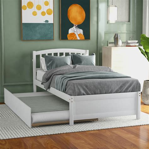 Twin Daybed with Trundle and Headboard , Twin Size Sofa Bed Frame for ...