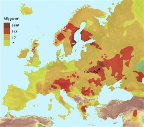 Areas in Europe most affected by Chernobyl radiation : MapPorn