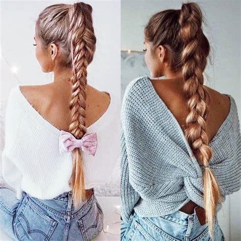 SEGO Long Fishtail Braid Ponytail Clip in Hair Extension Synthetic Claw ...