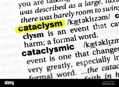 Highlighted word cataclysm concept and meaning Stock Photo - Alamy