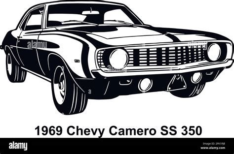 Muscle car - Old USA Classic Car, 1960s, Muscle car Stencil - Vector Clip Art for tshirt and ...