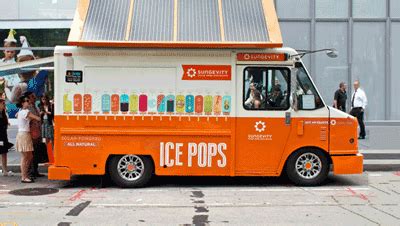 Solar truck with popsicle-shaped infographics | Pizza food truck, Food truck design, Food truck