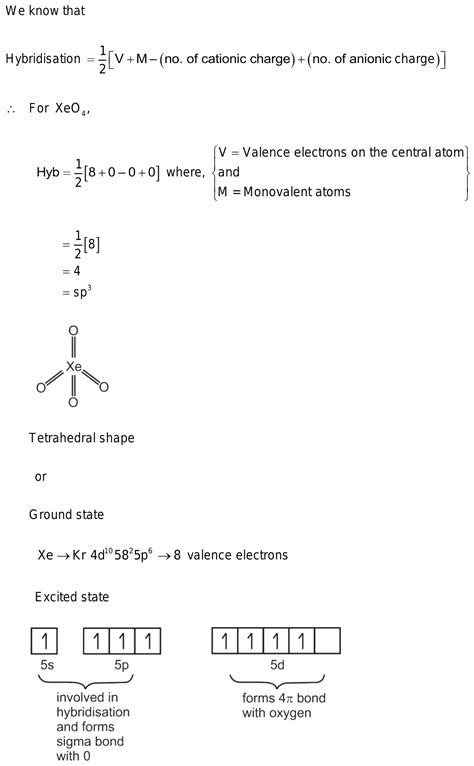 XeO4 structure hybridization