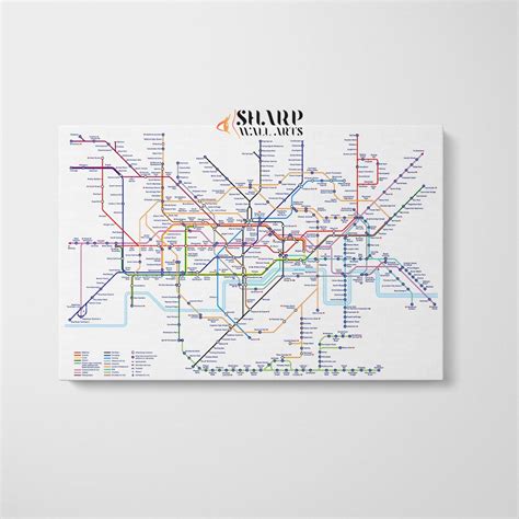 LONDON TUBE MAP Wall Art Canvas Print, London Underground Map Canvas, London Subway Map Large ...