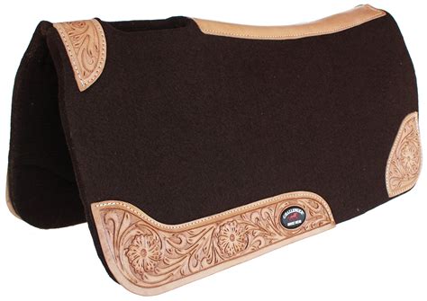 Horse SADDLE PAD Western Contoured Wool Felt Moisture Wicking Brown 39RT03BR - Walmart.com