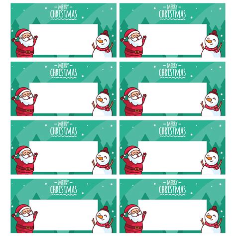 Printable Christmas Name Place Cards