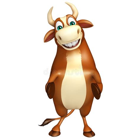 Cute Bull Funny Cartoon Character Stock Illustration - Illustration of smiling, smile: 69032377