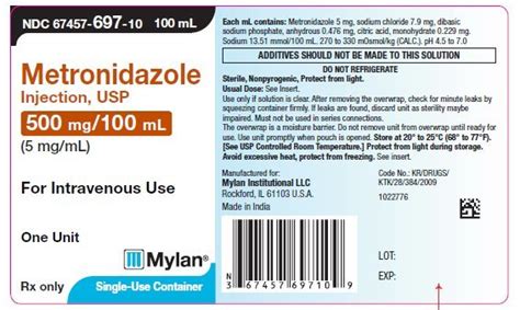 Metronidazole Injection: Package Insert / Prescribing Information - Drugs.com