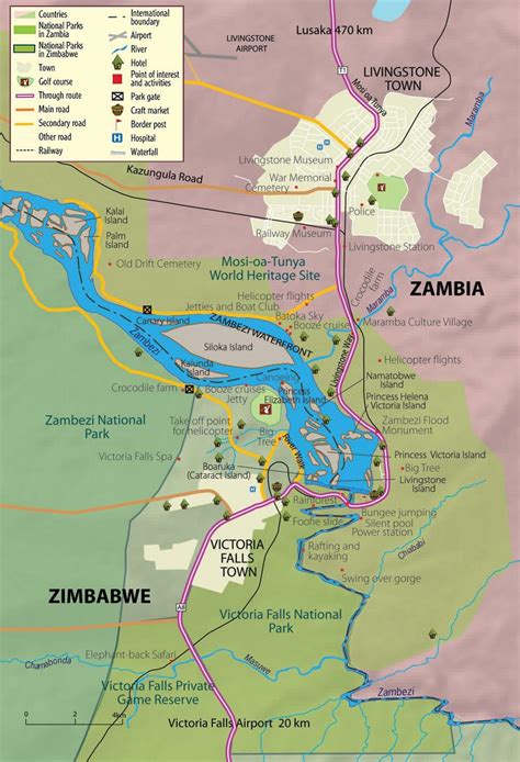 Livingstone Zambia map - Map of livingstone town Zambia (Eastern Africa ...