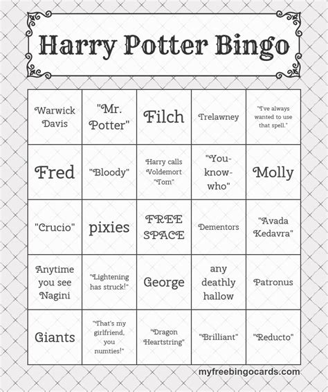 Harry Potter Bingo