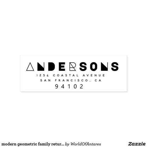 modern geometric family return address stamp | Zazzle | Return address ...