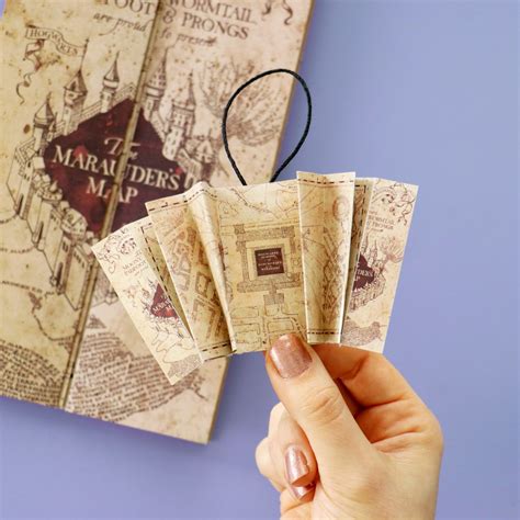 DIY Mini Marauders Map Christmas Tree Ornament | Handmade Miniature … | Harry potter christmas ...