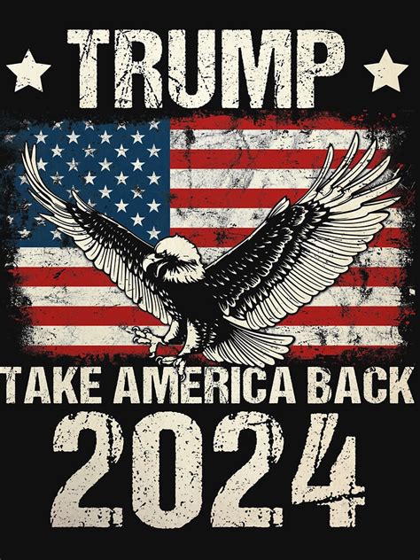 "Trump 2024 flag take America back men women - Trump 2024" T-shirt for Sale by bearfat2019 ...