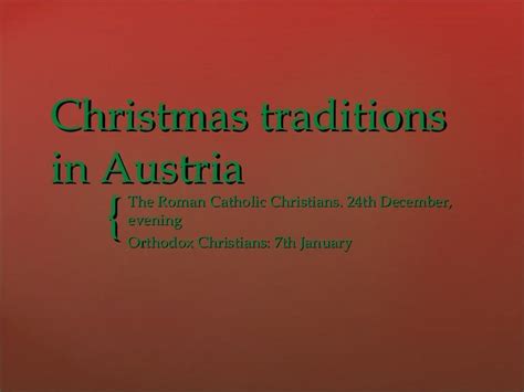 Austrian christmas traditions