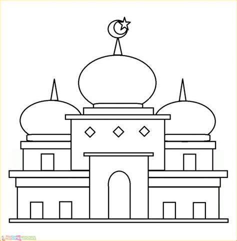 Sketsa Gambar Kolase Masjid - 54+ Koleksi Gambar