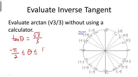 Evaluating Inverse Trigonometric Functions Without Using the Calculator ...