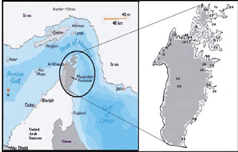 Map of the Musandam Peninsula and the soil sampling locations. | Download Scientific Diagram