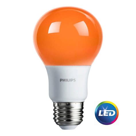 Philips 60W Equivalent Orange A19 LED Light Bulb-463232 - The Home Depot