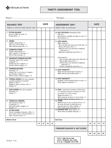 Tinetti Test Pdf - Fill Online, Printable, Fillable, Blank | pdfFiller