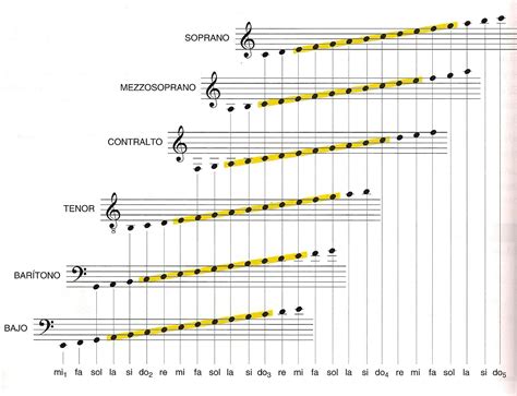 tesituras-de-las-voces-pentagrama | Voz humana, Vocalizacion, Piano jazz