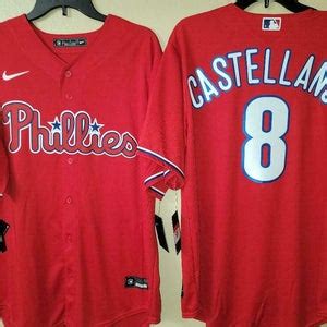 20324 Mens Nike Philadelphia Phillies NICK CASTELLANOS 100% REAL Sewn ...