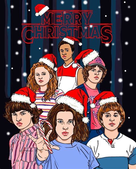 Stranger Things Merry Christmas by Junko Abe, abe_gallery, Eleven, Millie Bobby Brown, Season 3 ...