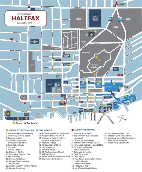 Halifax hotels and sightseeings map - Ontheworldmap.com