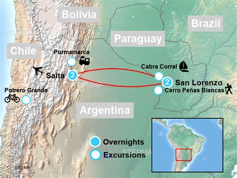 StepMap - Salta Argentina Adventure Tour - Landkarte für Argentina