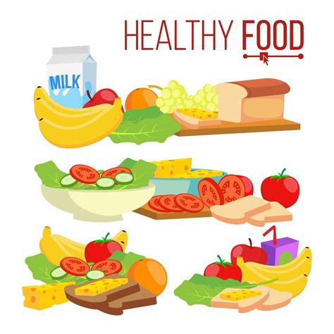 Healthy Food Vector. Help Health-Care. Healthy Eating Concept. Health ...