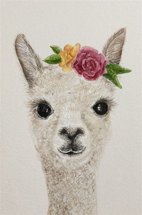 Llama Watercolour Artwork | Animal canvas art, Llama painting, Animal paintings acrylic