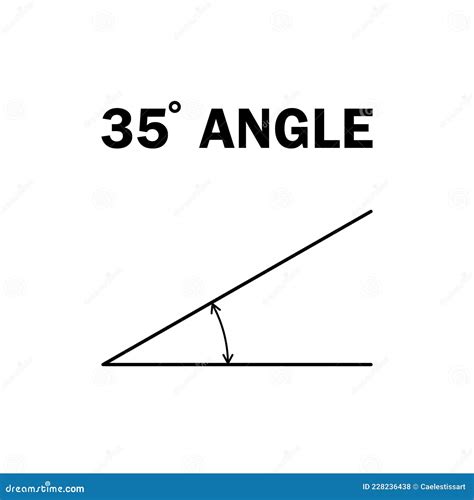 Ángulo De 35 Grados. ángulo Matemático Geométrico Con Icono De Vector ...